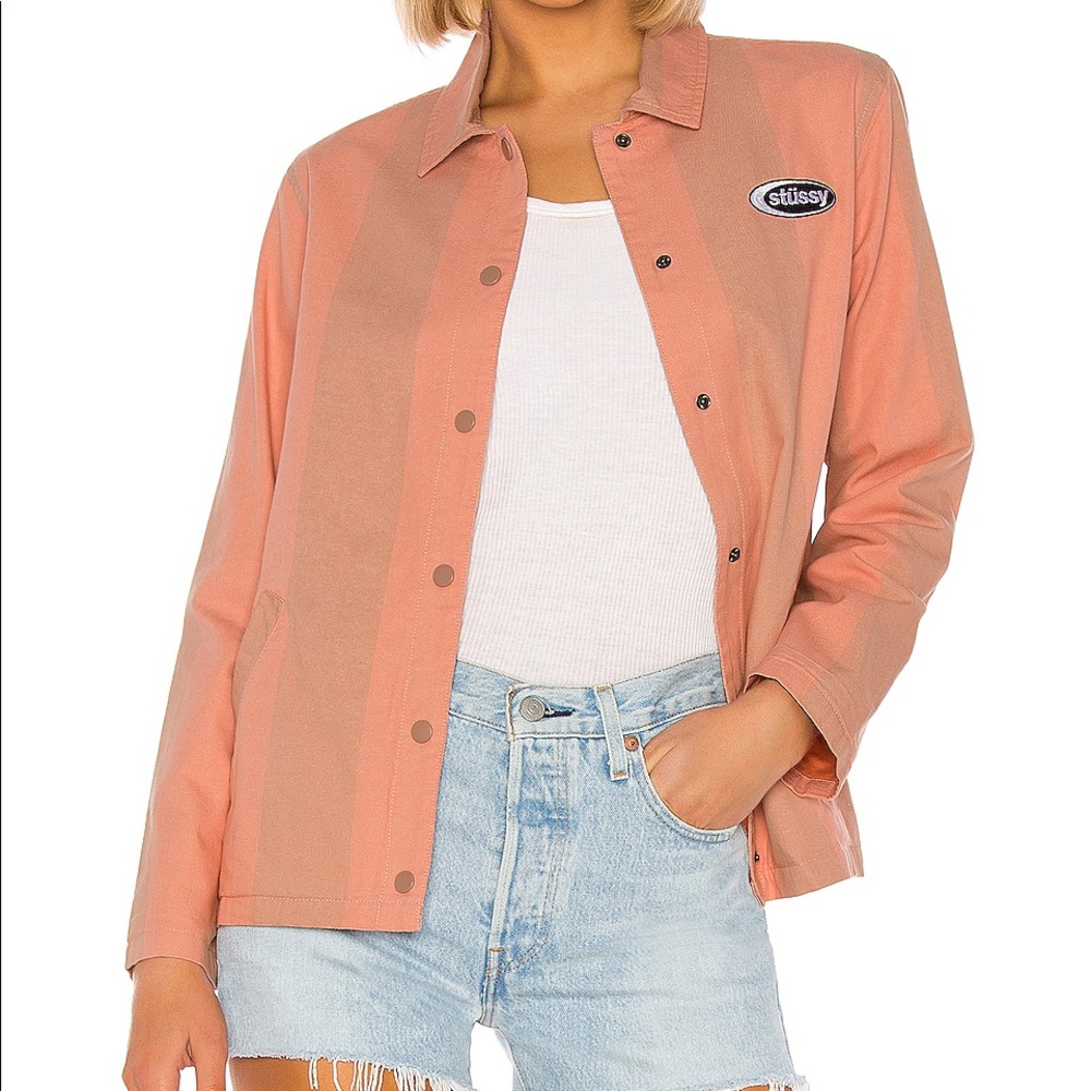 NWT Stussy Etta Striped Coach Jacket
